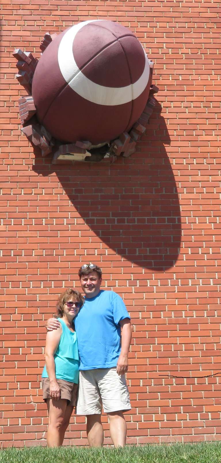 Winnipeg - Football Out Of Wall on Pembina Hwy